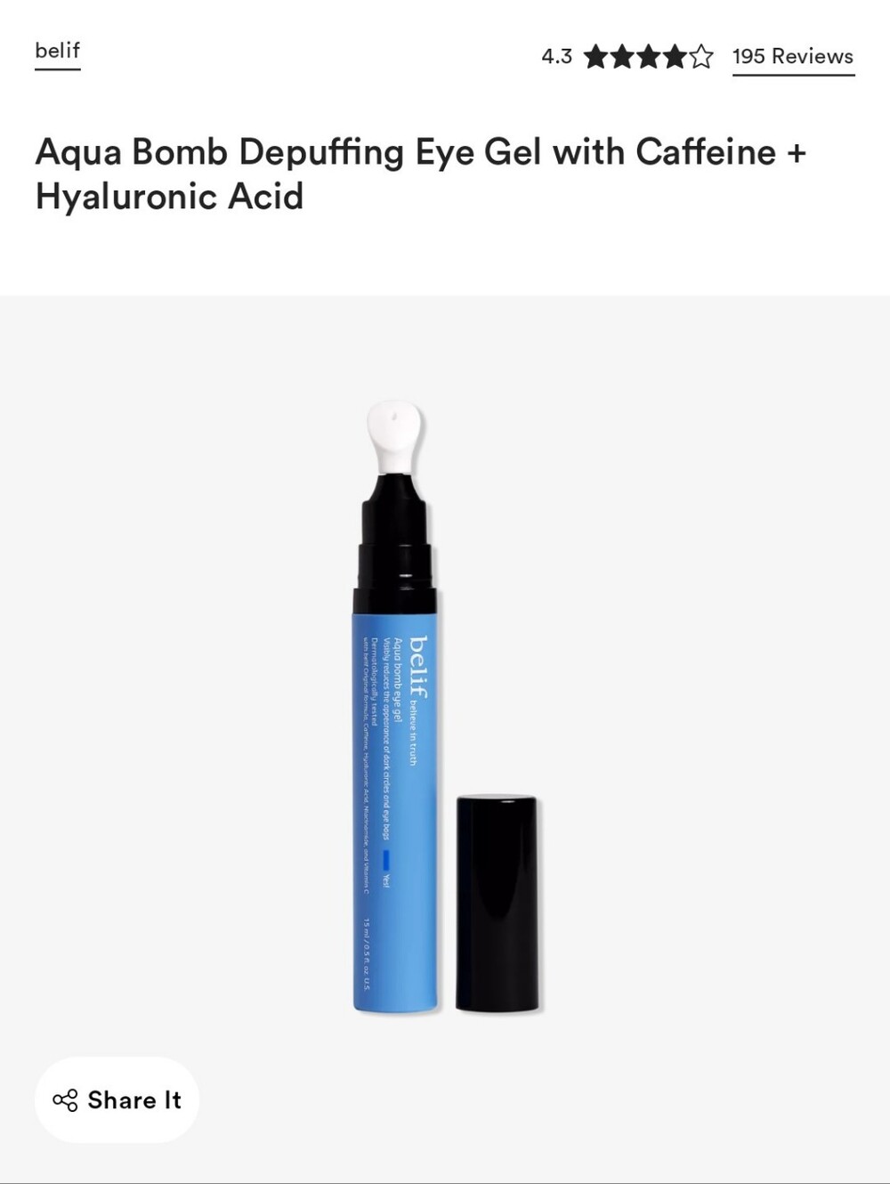 Belief Aqua Bomb Eye Gel